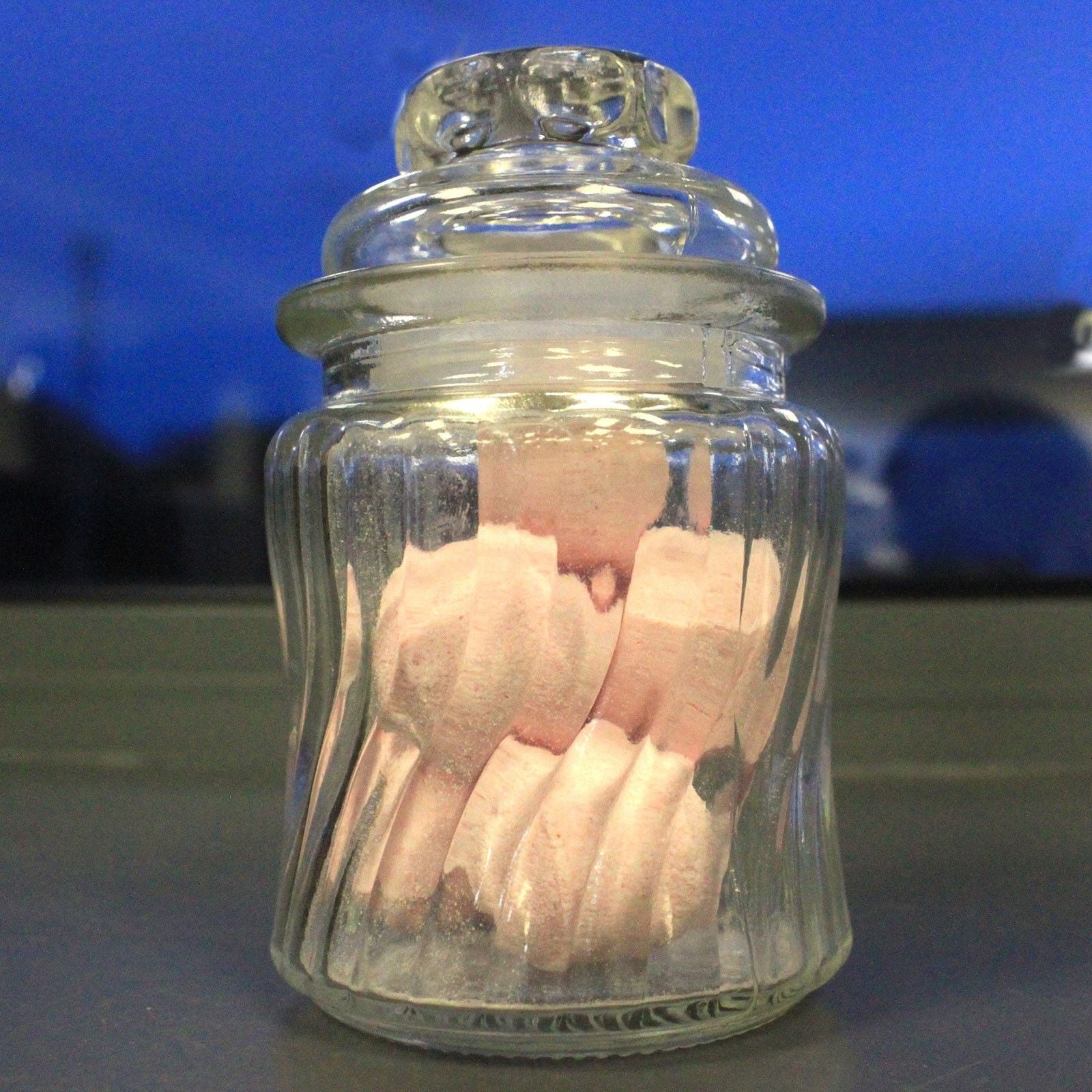 Swirl Ribs Storage Jar AW glass jar with swirl rib design 9 × 7 cm for sweets and tea accessories