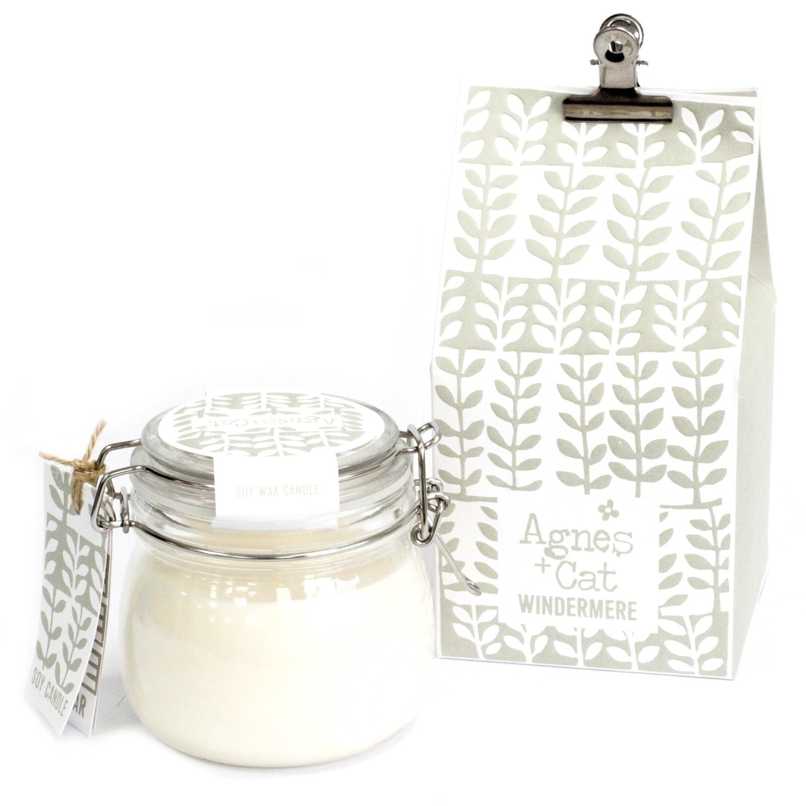 Agnes + Cat Windermere Kilner Jar Soy Candle – fresh citrus floral candle in glass jar