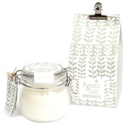 Agnes + Cat Windermere Kilner Jar Soy Candle – fresh citrus floral candle in glass jar