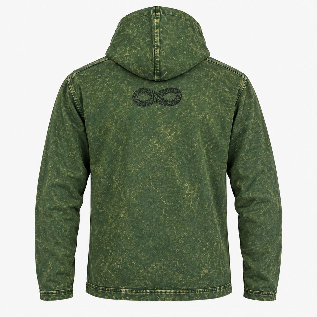 Med Stone Washed Hoody Shirt Kangaroo Pocket -Vintage Teal