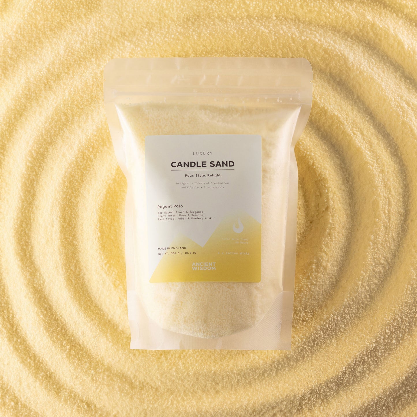 Fragranced Candle Sand - Cream - Regent Polo