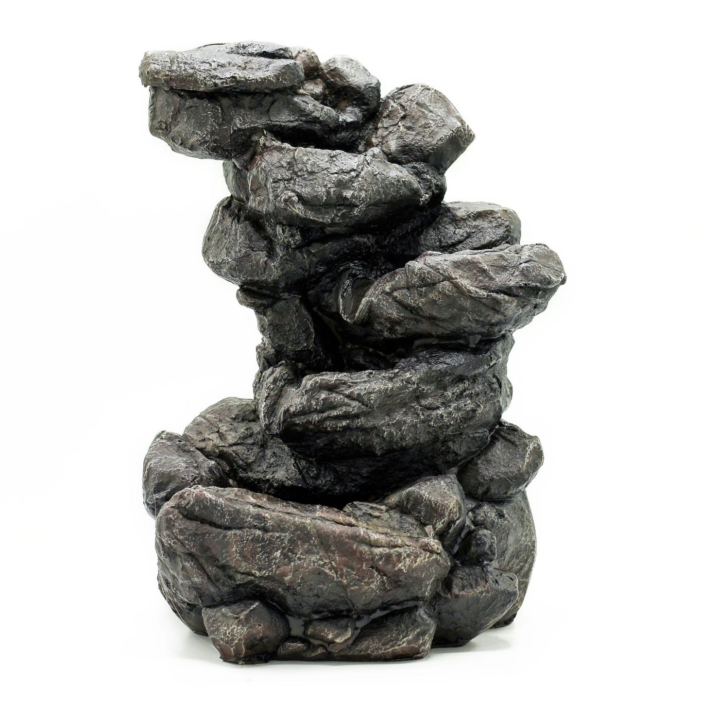 Natural rocks formation tabletop water feature with cascading water
