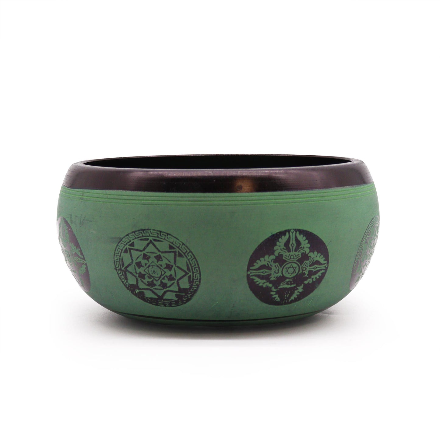 Earth Powder Singing Bowl Mandala Buddha 16 cm sound-healing meditation bowl UK
