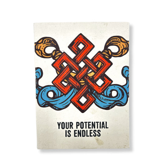Your Potential Lokta Journal large handmade paper with inspirational cover and bookmark