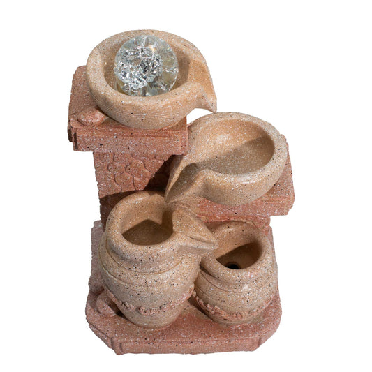 Mediterranean Cascading Pots Tabletop Water Feature