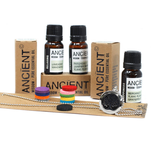 Aromatherapy Diffuser Necklace Essential Oil Blends – Tree of Life Design