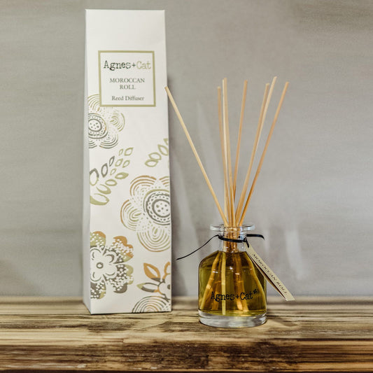 Moroccan Roll reed diffuser 140ml with warm exotic citrus floral woody fragrance for rich home scent