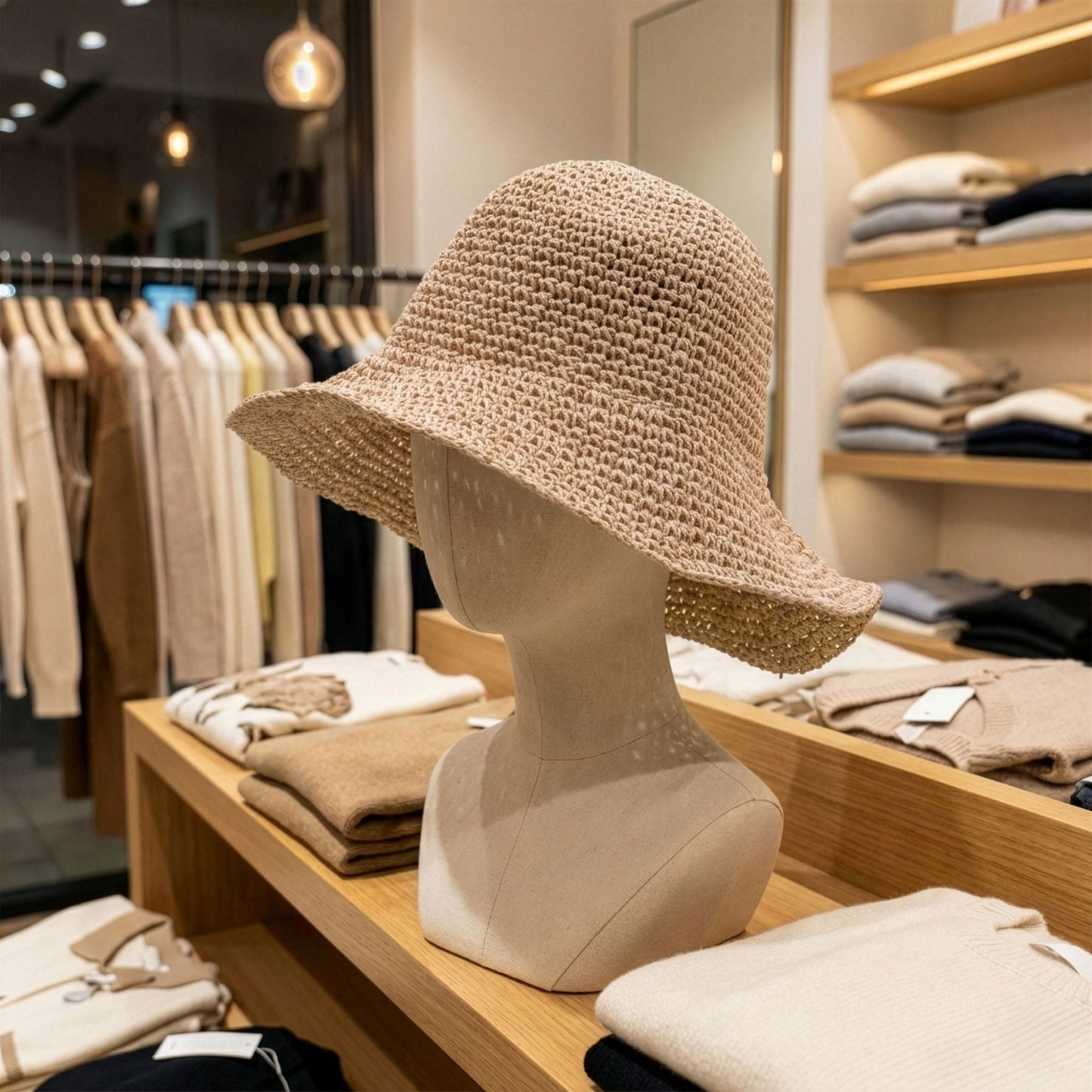 Nomad Sari Floppy Straw Sun Hat – rose blush straw with relaxed floppy brim