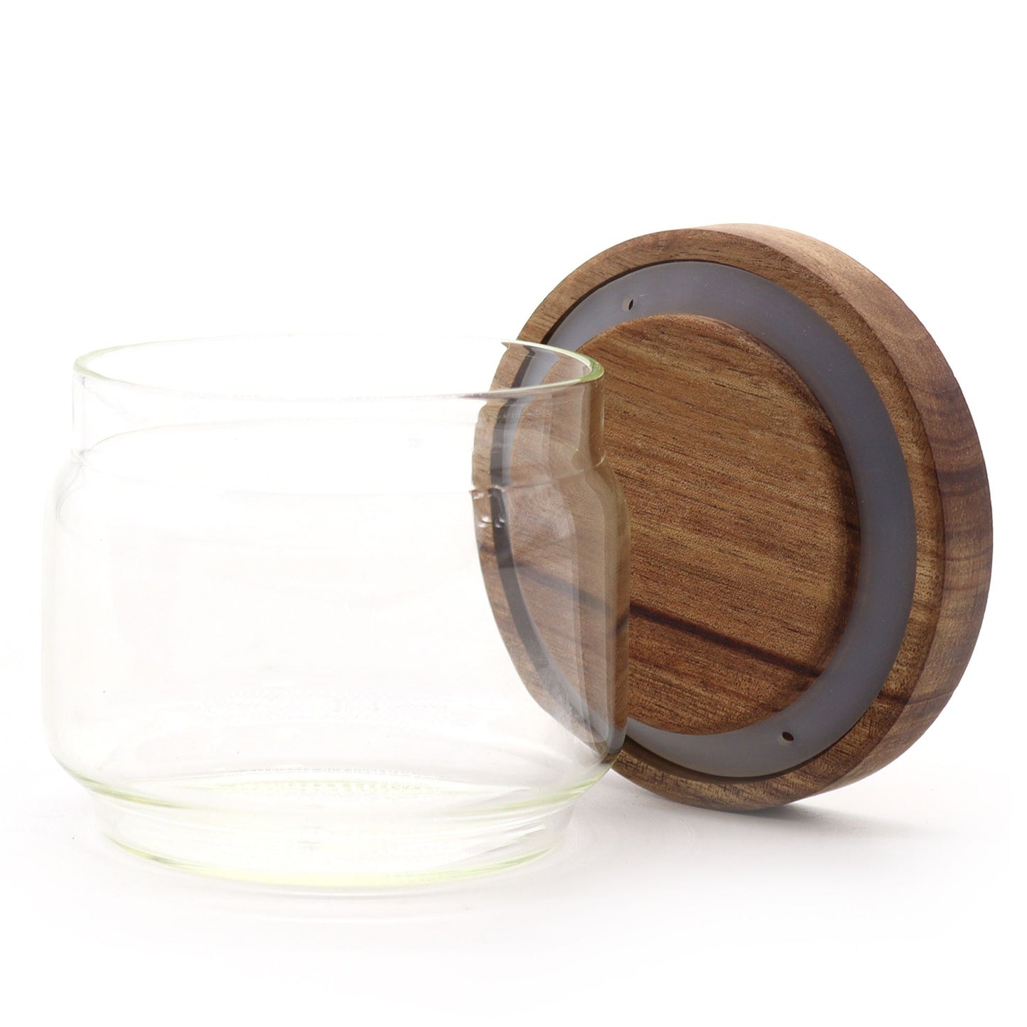Cottage Bamboo Glass Jar Small glass storage jar with bamboo lid approx. 9 × 7 cm