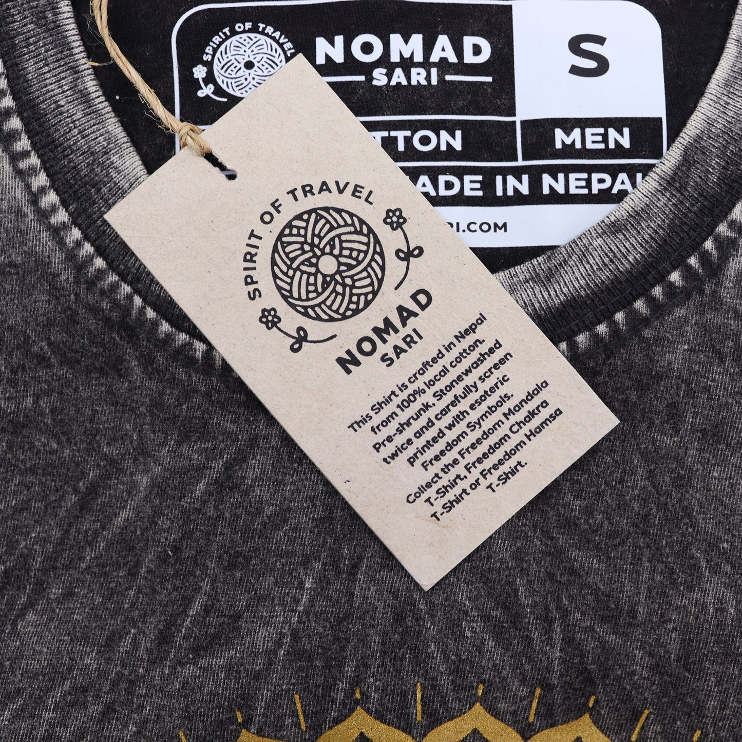 Small Stone Washed T-Shirt - Mandala - Dark Grey
