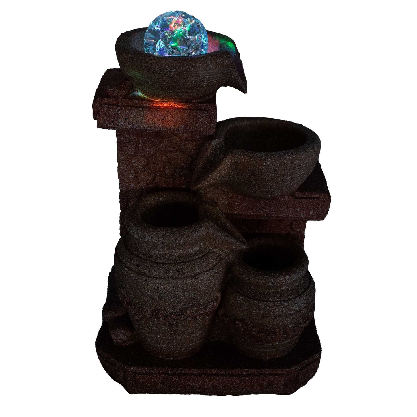 Mediterranean Cascading Pots Tabletop Water Feature