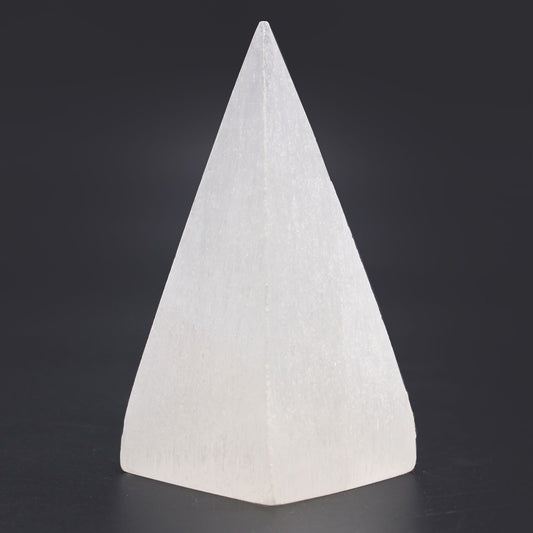 Selenite Pyramid Large  10 cm – natural selenite crystal pyramid for space cleansing, energy balance and crystal charging