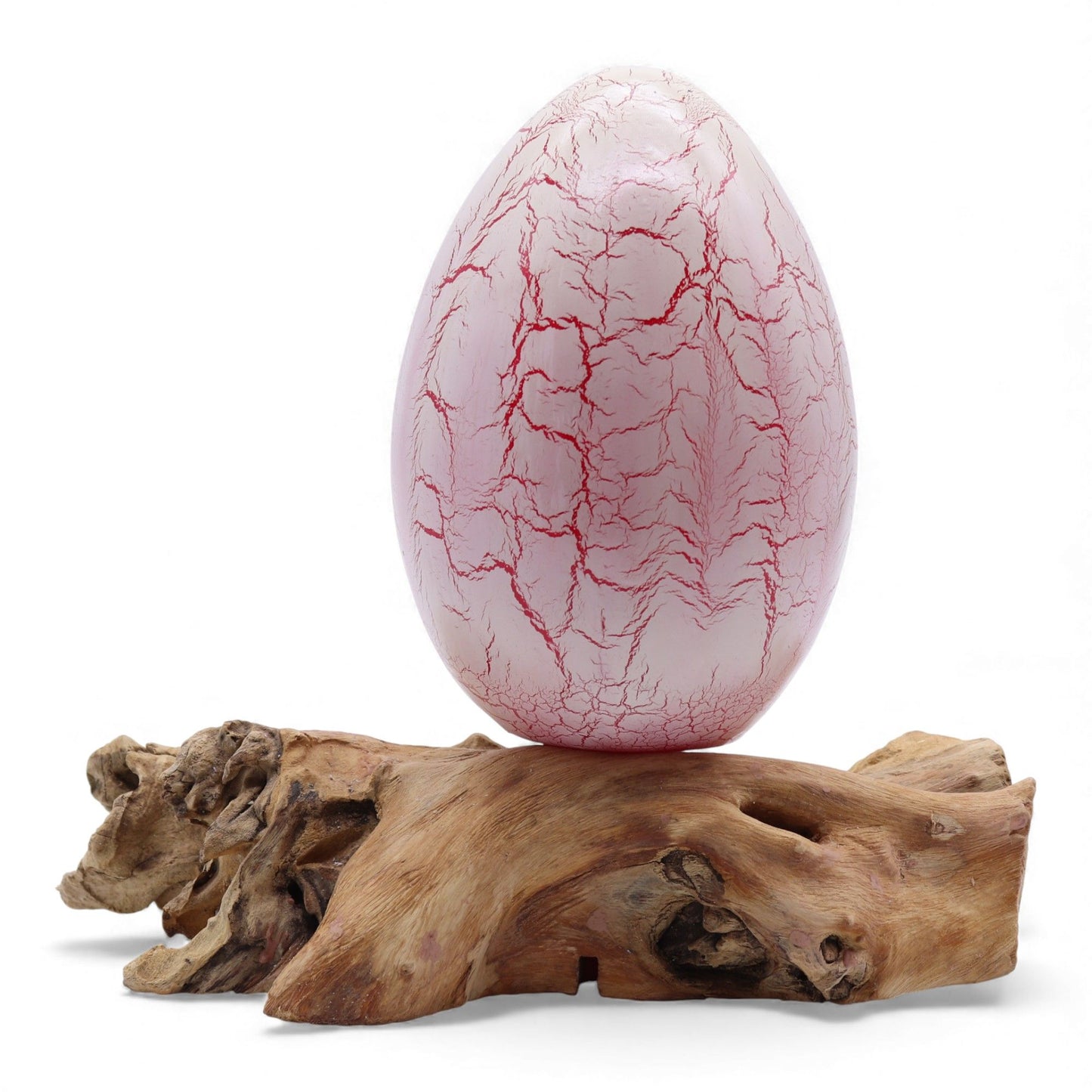 DriftGlow Lamp Crackle Fire Egg Shade - Orange