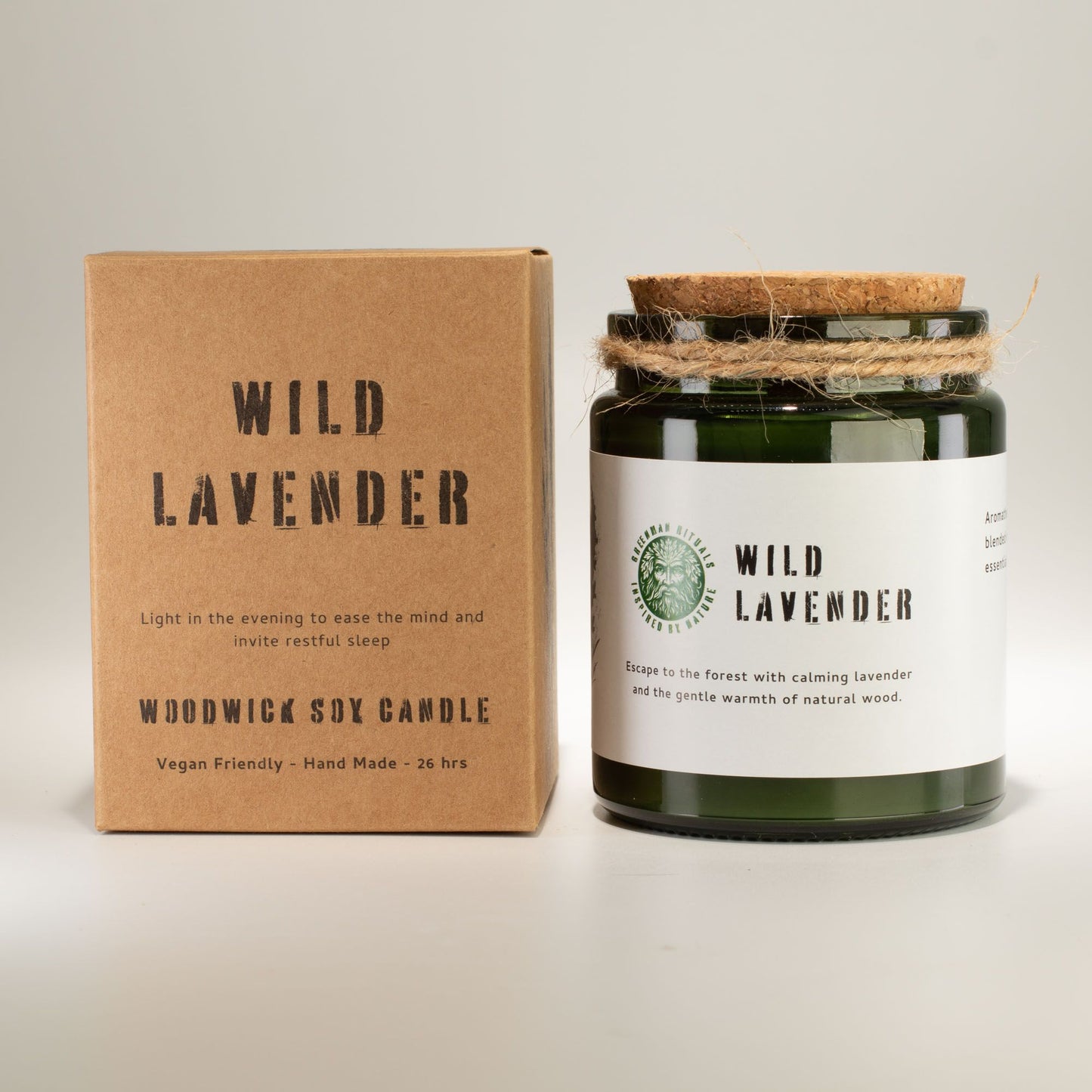 Greenman Woodwick Soy Candle - Wild Lavender