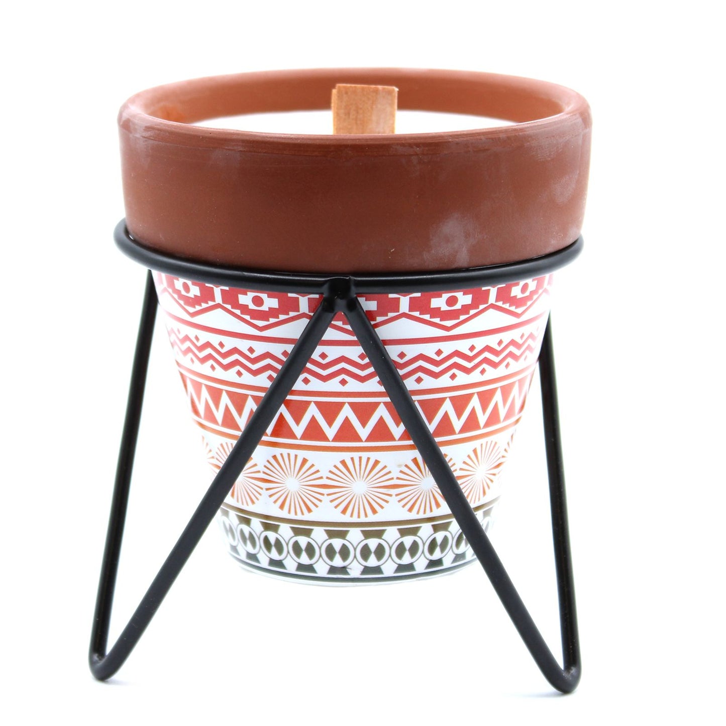 Agnes + Cat Mint Soy Candle – herb garden candle with wooden wick in terracotta pot