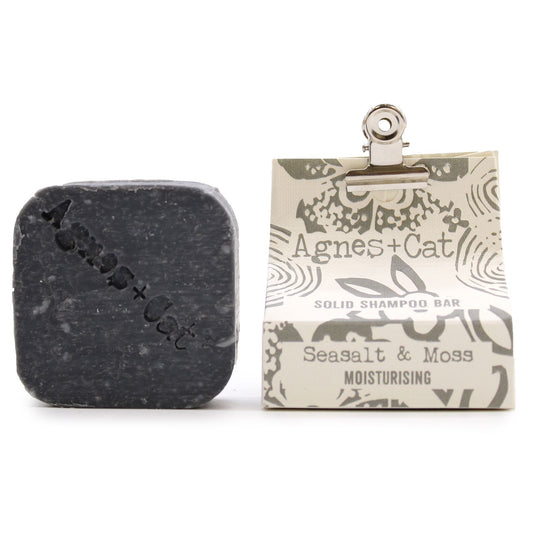 Agnes and Cat sea salt moss solid shampoo bar 60g plastic free haircare