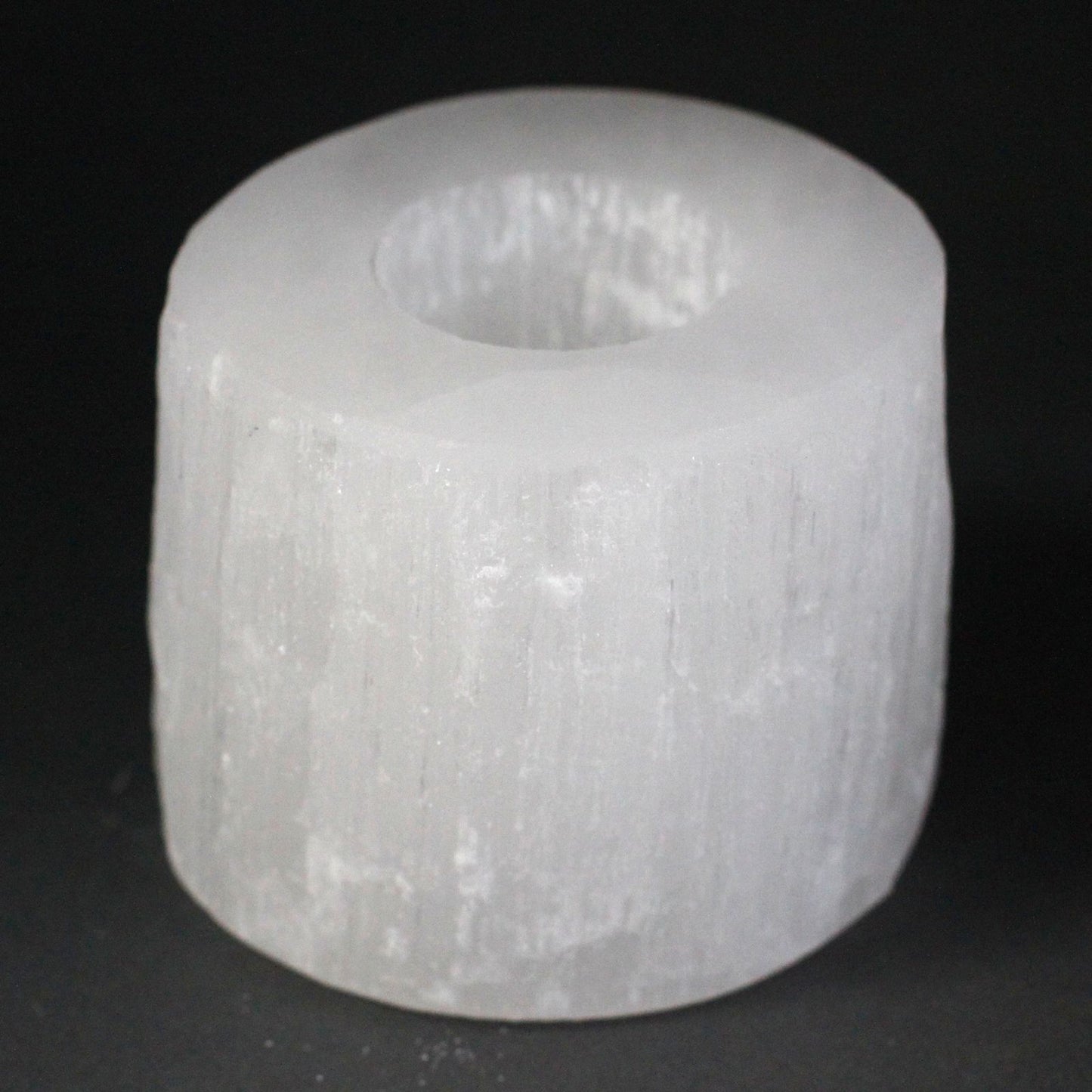 Selenite Cylinder Candle Holder Small