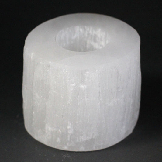 Selenite Cylinder Candle Holder Small