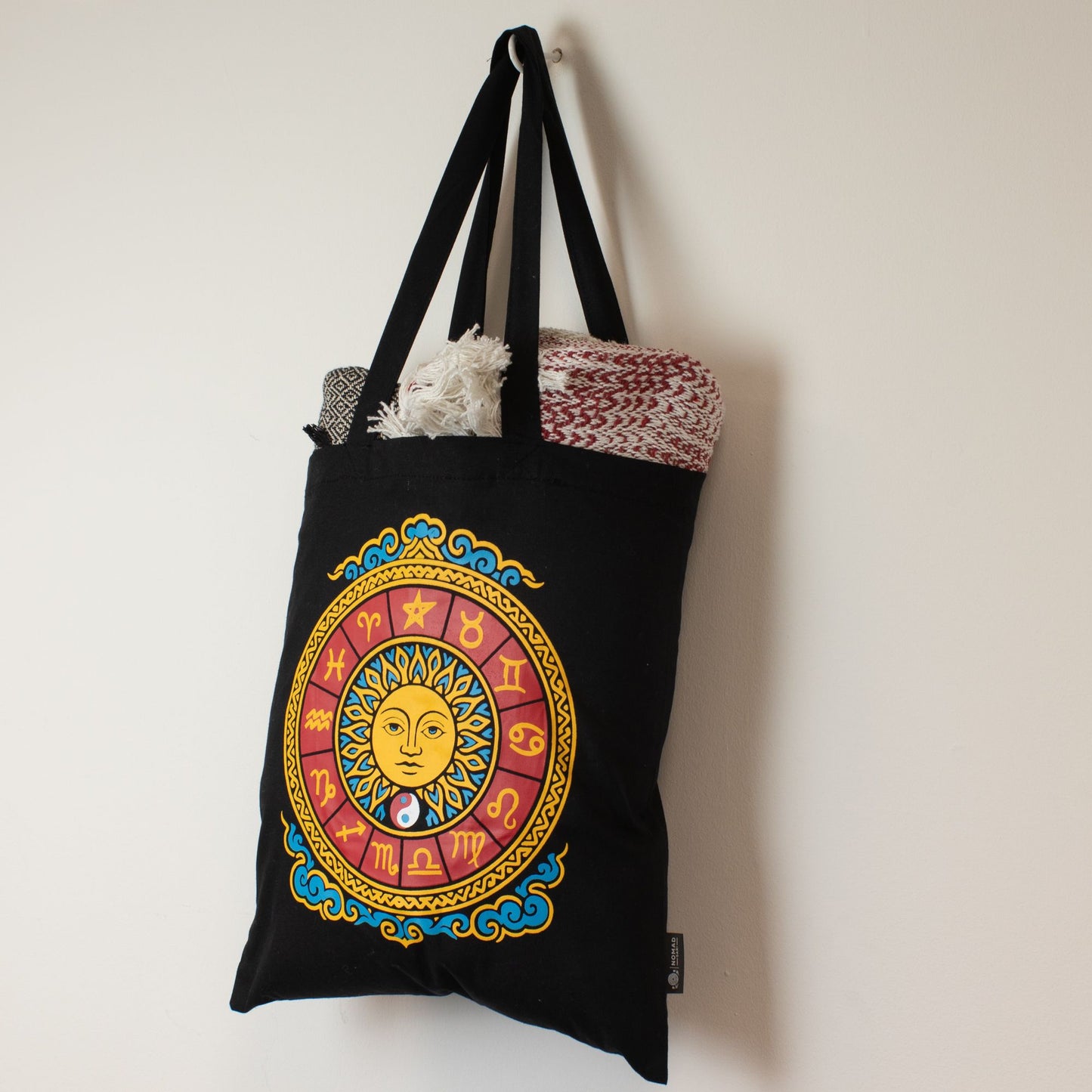 Iconic Classic Tote Bag - Zodiac Sun - Black 6oz