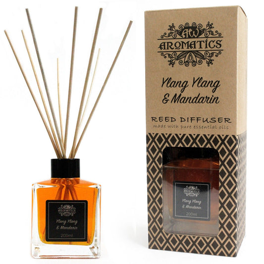 Ylang Ylang and Mandarin reed diffuser 200ml with sweet floral citrus essential oil fragrance for uplifting home scent