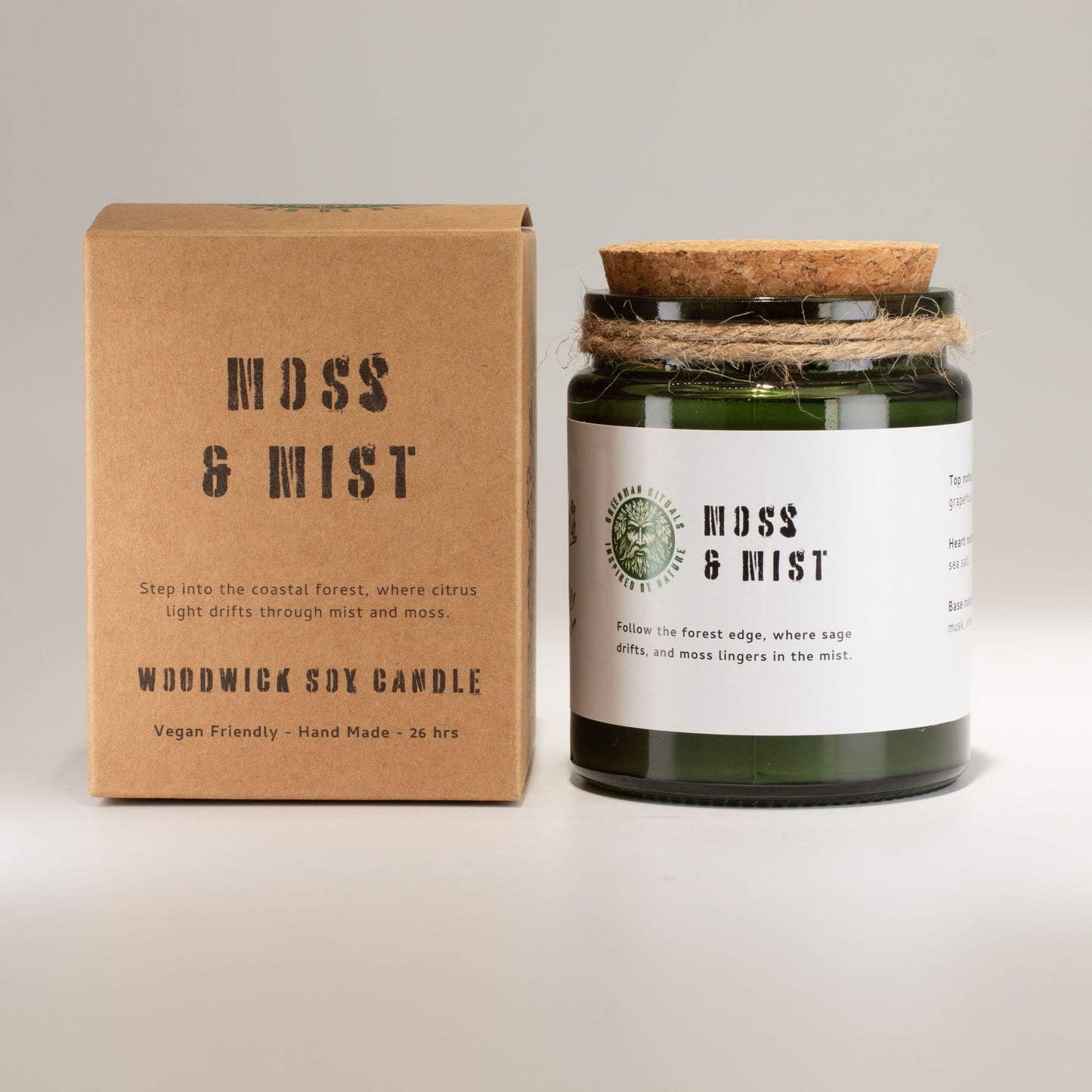 Greenman Woodwick Soy Candle - Moss & Mist