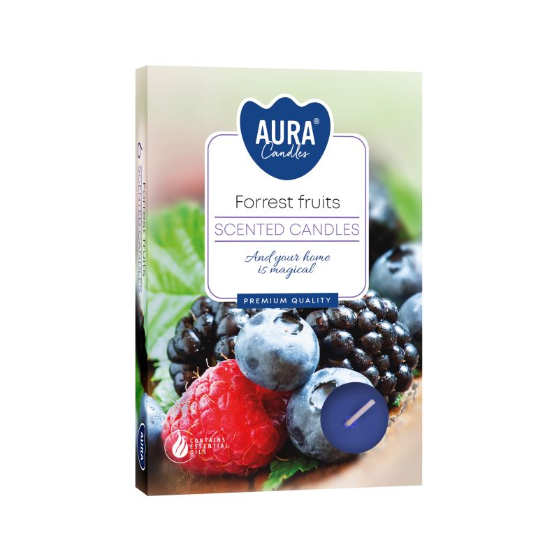 Forest fruits scented tealight candles set of 6 berry fragrance 4 hour burn candles
