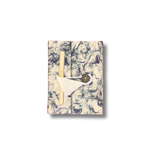 Mixed Blue Lokta Journal mini handmade paper compact pocket size for notes and sketching