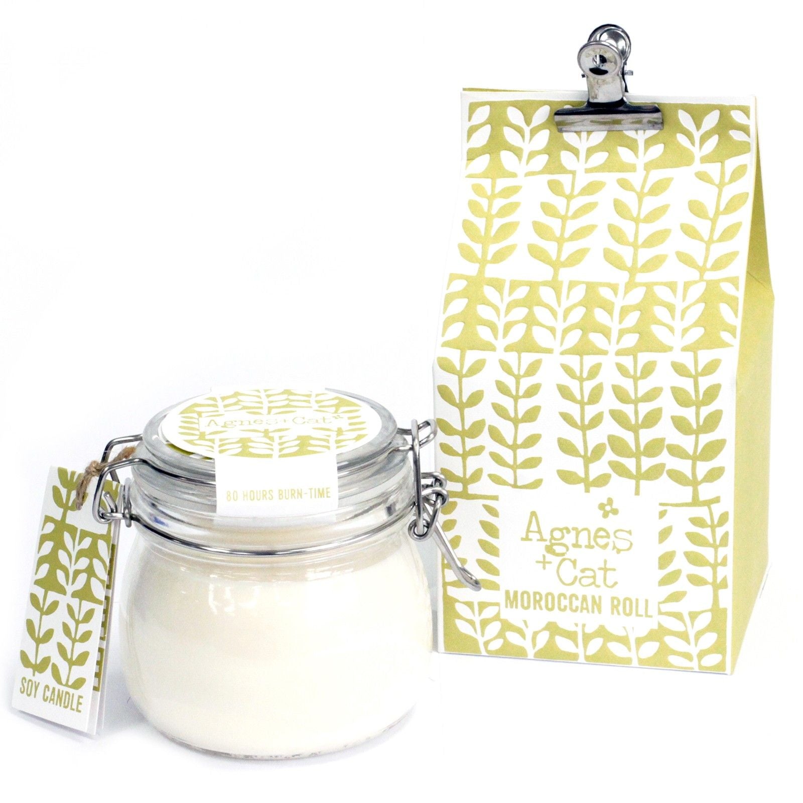 Agnes + Cat Moroccan Roll Kilner Jar Soy Candle – warm musky candle in glass jar