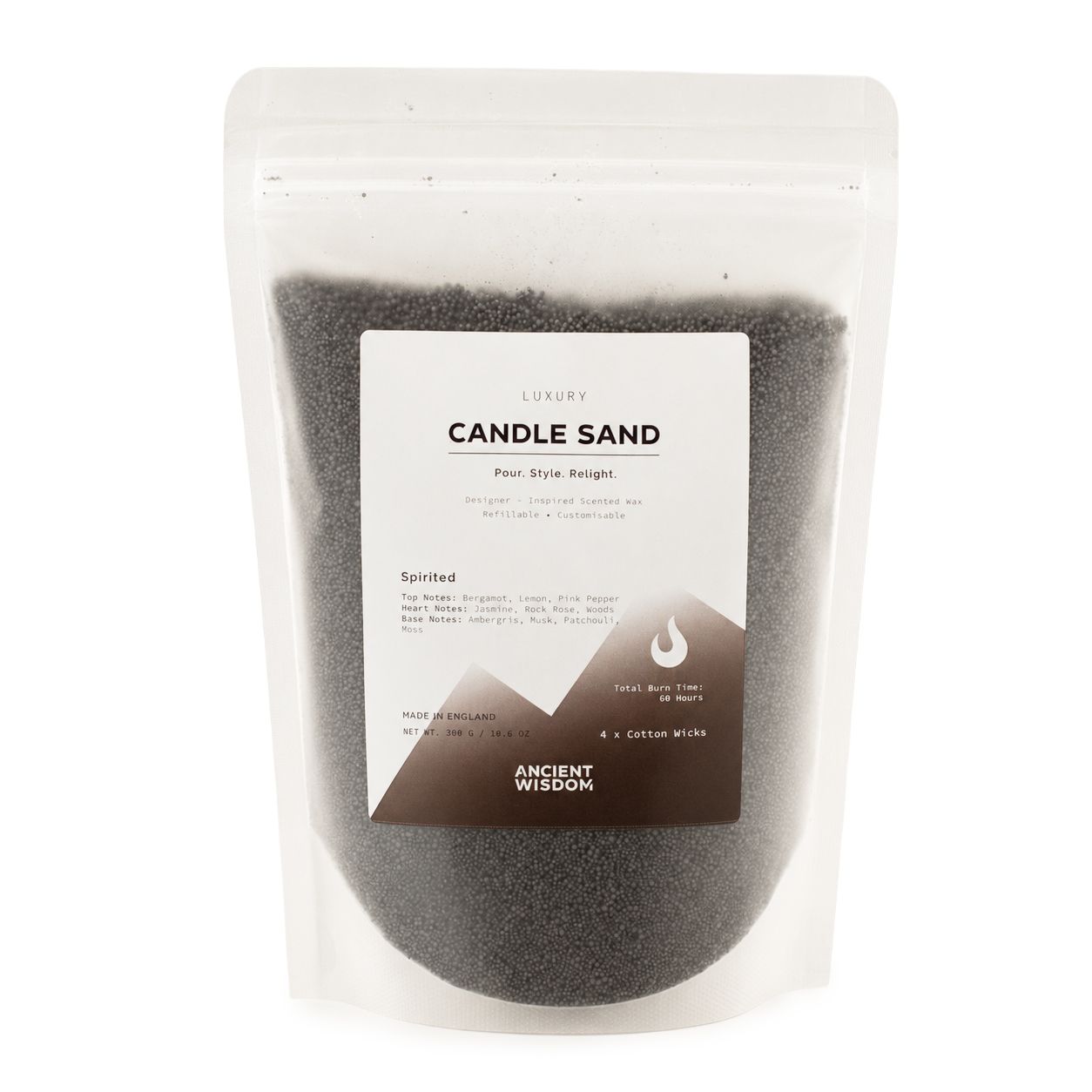 Fragranced Candle Sand - Black - Spirited