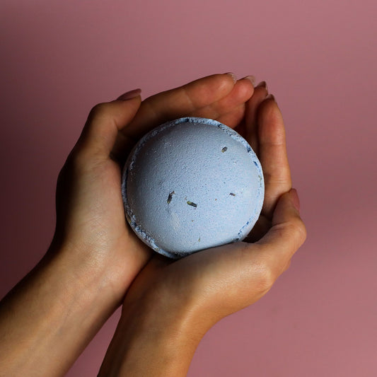 Set of 3 lavender seeds jumbo bath bombs with lavender oil and natural seeds