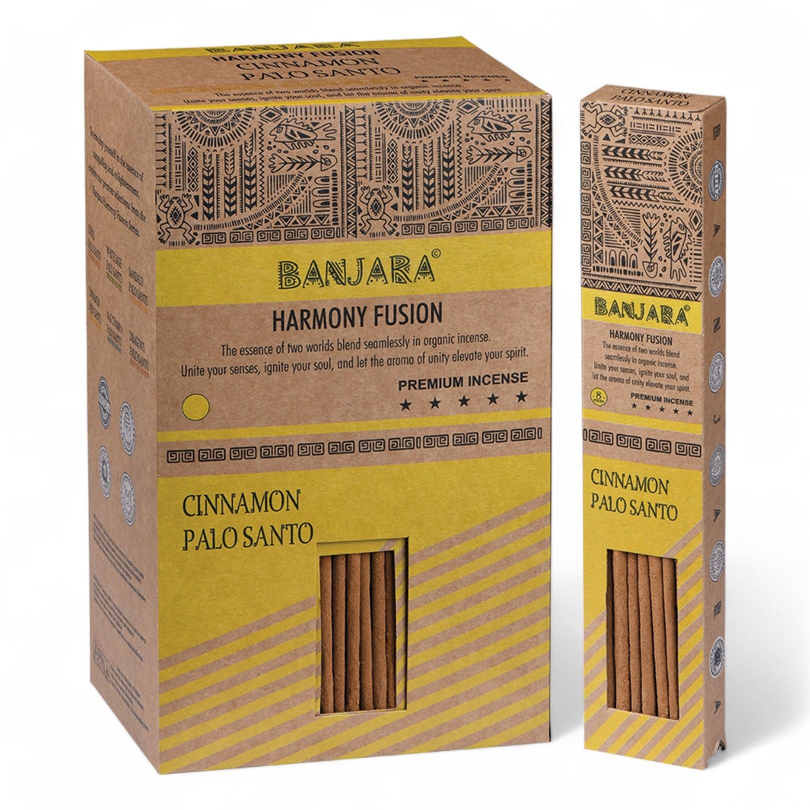 Banjara Palo Santo Smudge Incense Sticks – Cinnamon natural incense sticks for smoke cleansing, meditation, ritual ambience and warm grounding energy