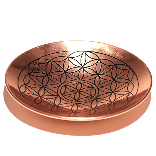 Copper Offer Smudge Plate Flower of Life ritual vessel