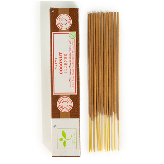 Satya Coconut incense sticks 15g pack with sweet creamy tropical coconut fragrance