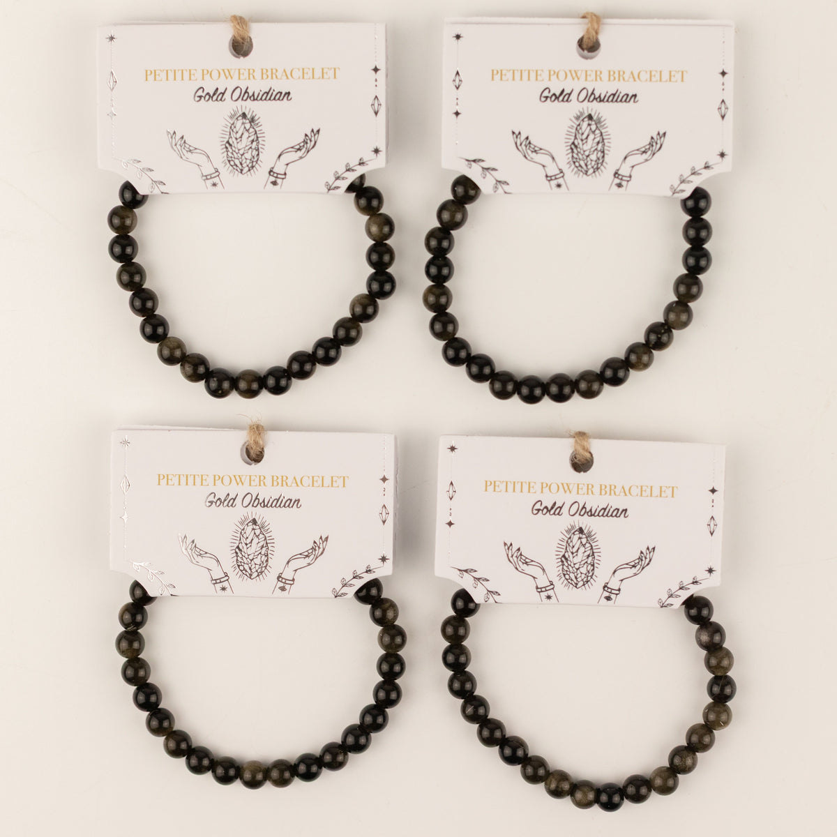 Petite Power Bracelet - Gold Obsidian