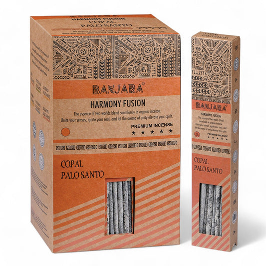Banjara Palo Santo Smudge Incense Sticks – Copal long-burning incense sticks for smoke cleansing, grounding, spiritual purification and ritual ambience