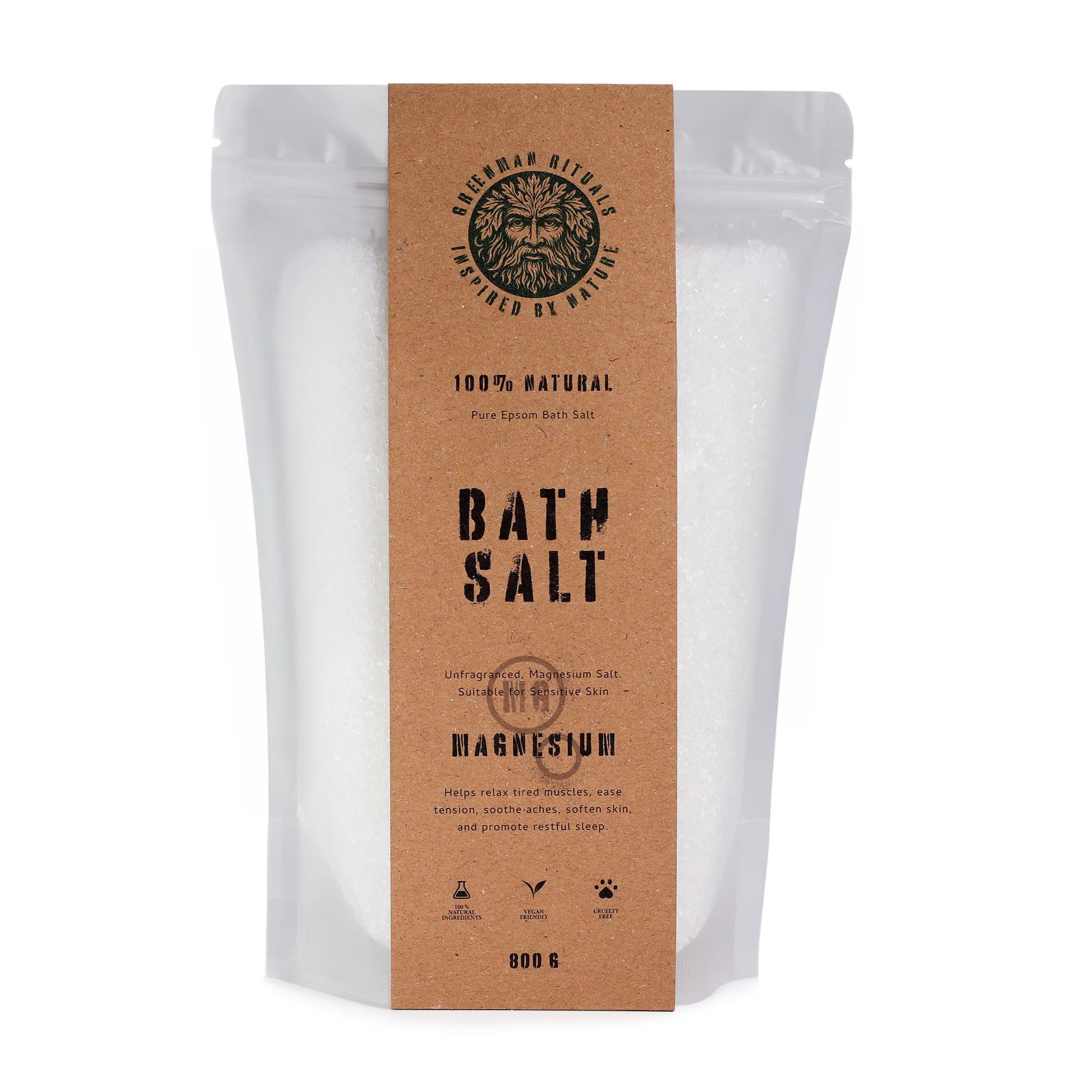 Greenman Rituals Magnesium Epsom Bath Salt pure formula 800g