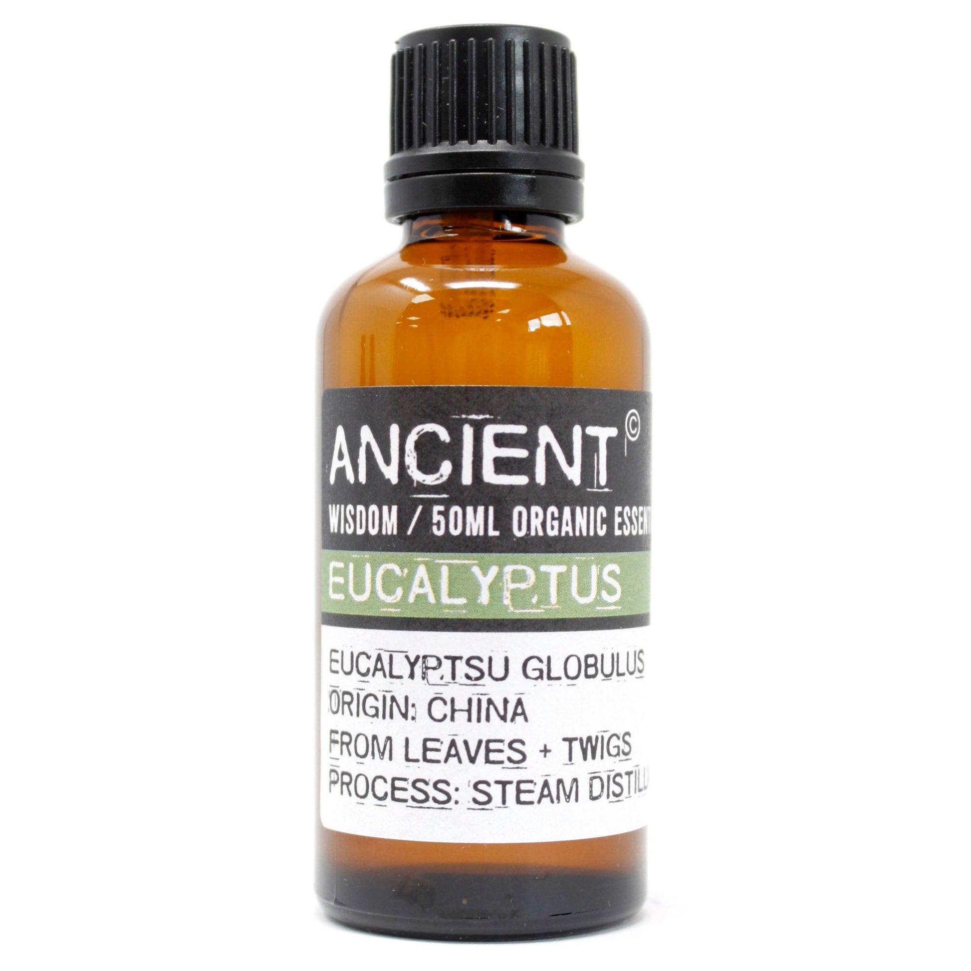 Organic Eucalyptus Essential Oil 50ml with fresh herbal woody aroma for aromatherapy and home fragrance.