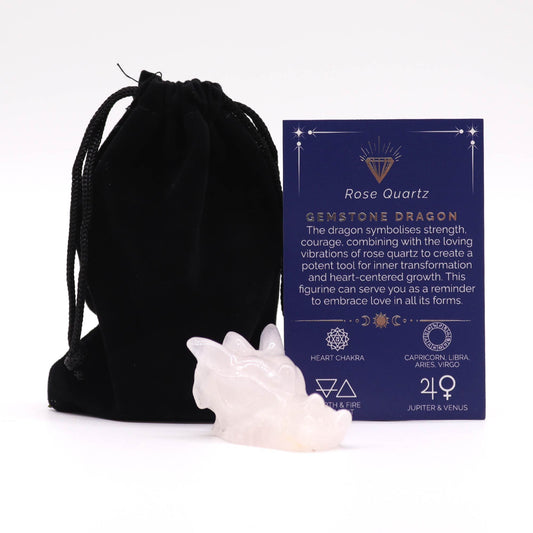 Gemstone Small Dragon Head – hand-carved rose quartz crystal dragon figurine for love, compassion and décor