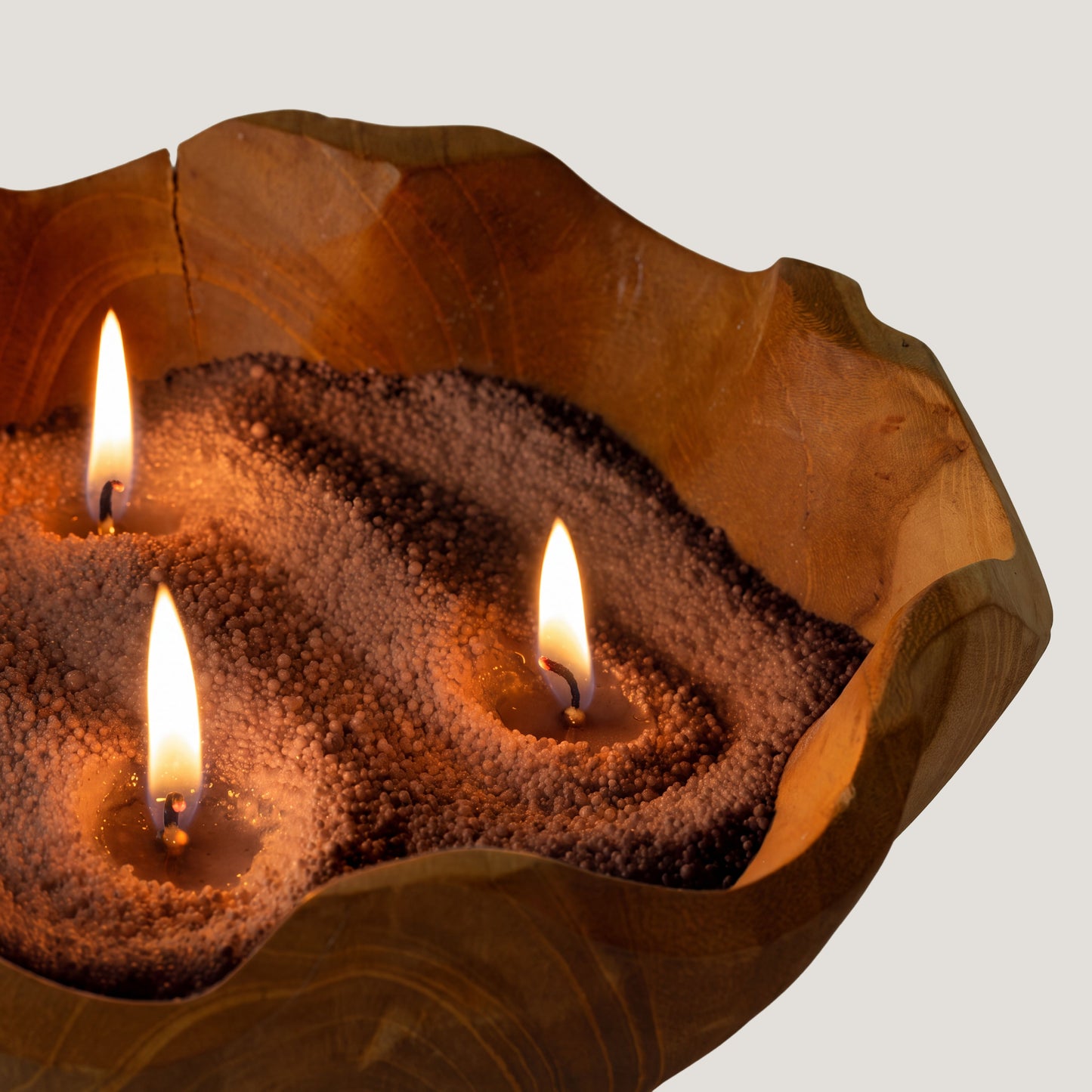 Chocolate brown Millionaire Gold fragranced candle sand with cotton wicks