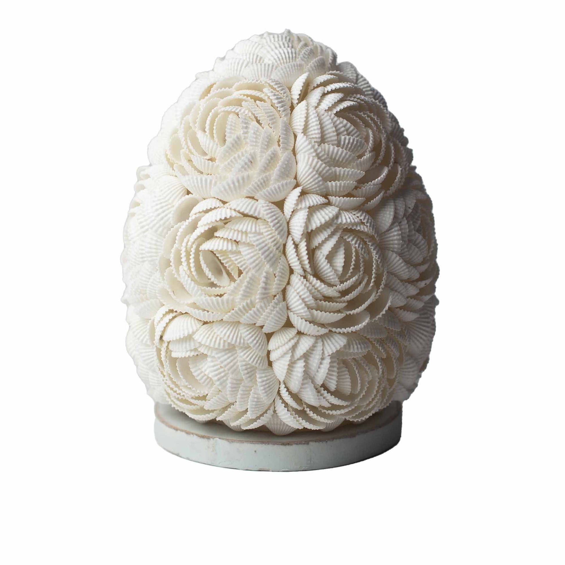 Boho Sea Shell Lamp Rose Oval Small – compact rose-toned natural shell lamp with soft ambient glow for coastal boho home décor UK