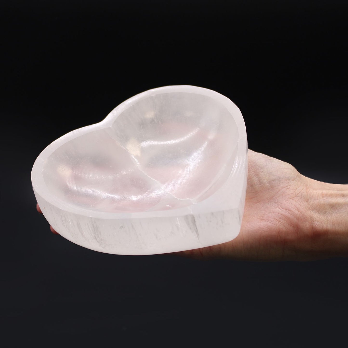 Selenite Heart Bowl XL