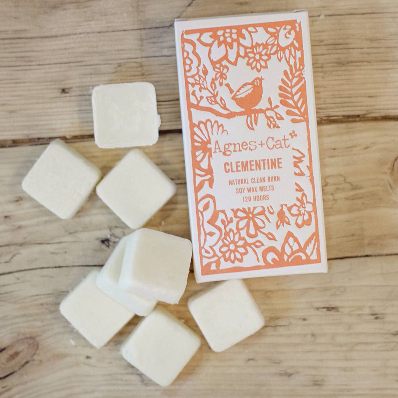 Agnes and Cat wax melts clementine box of 8 citrus soy melts
