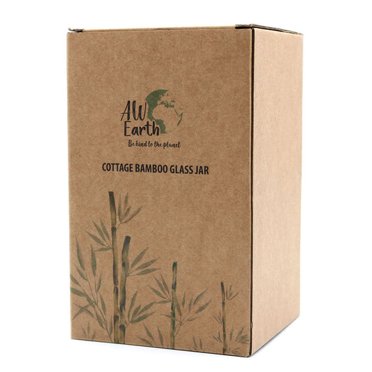 Cottage Bamboo Glass Jar Medium