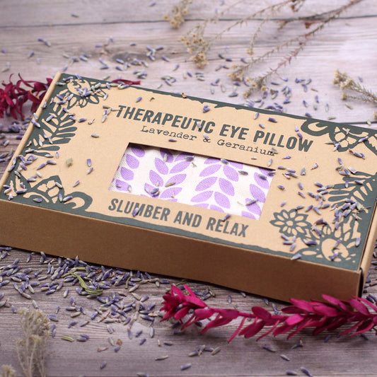 Agnes + Cat Eye Pillow Slumber & Relax lavender and geranium scented eye pillow
