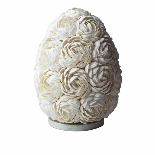 Boho Sea Shell Lamp Rose Oval Medium – medium natural shell lamp with soft ambient glow for coastal boho home décor UK