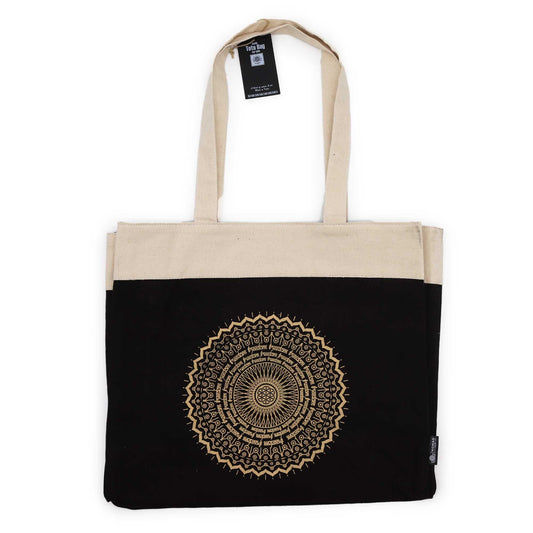 Oversized stonewash tote bag freedom mandala 14oz cotton boho bag