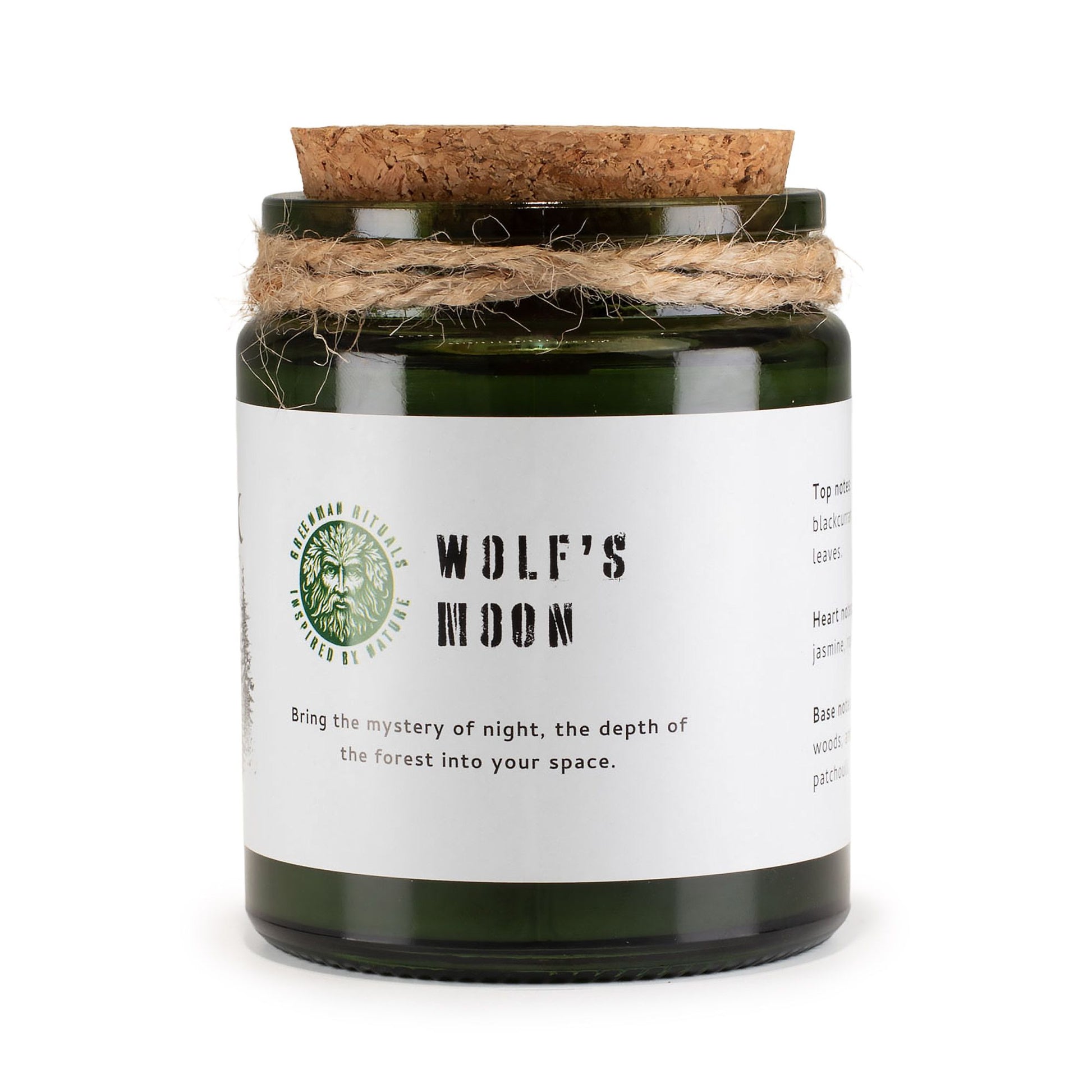 Greenman Woodwick Soy Candle – Wolf's Moon night inspired soy candle with wooden wick