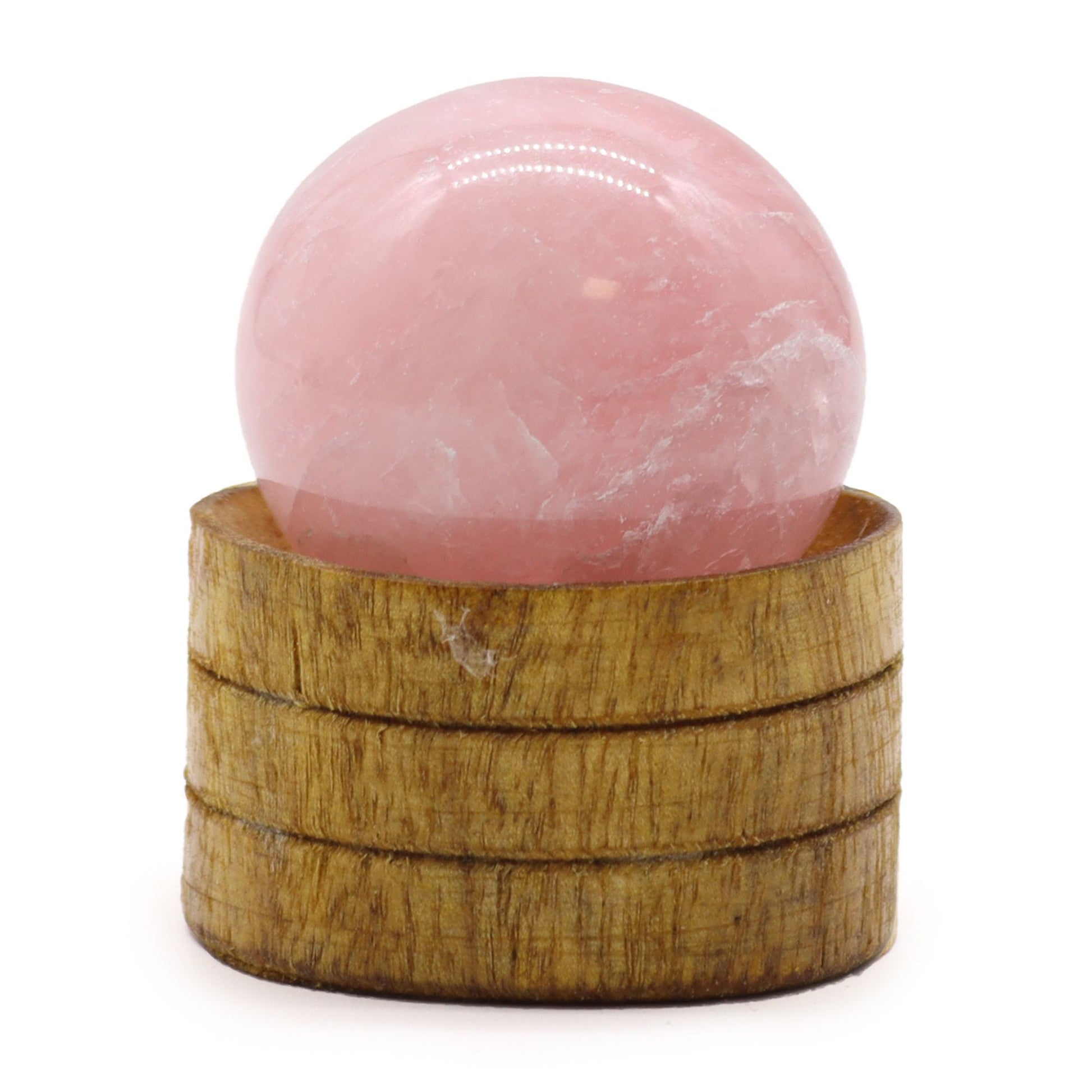 Rose Quartz sphere 40mm crystal ball with stand pink gemstone polished