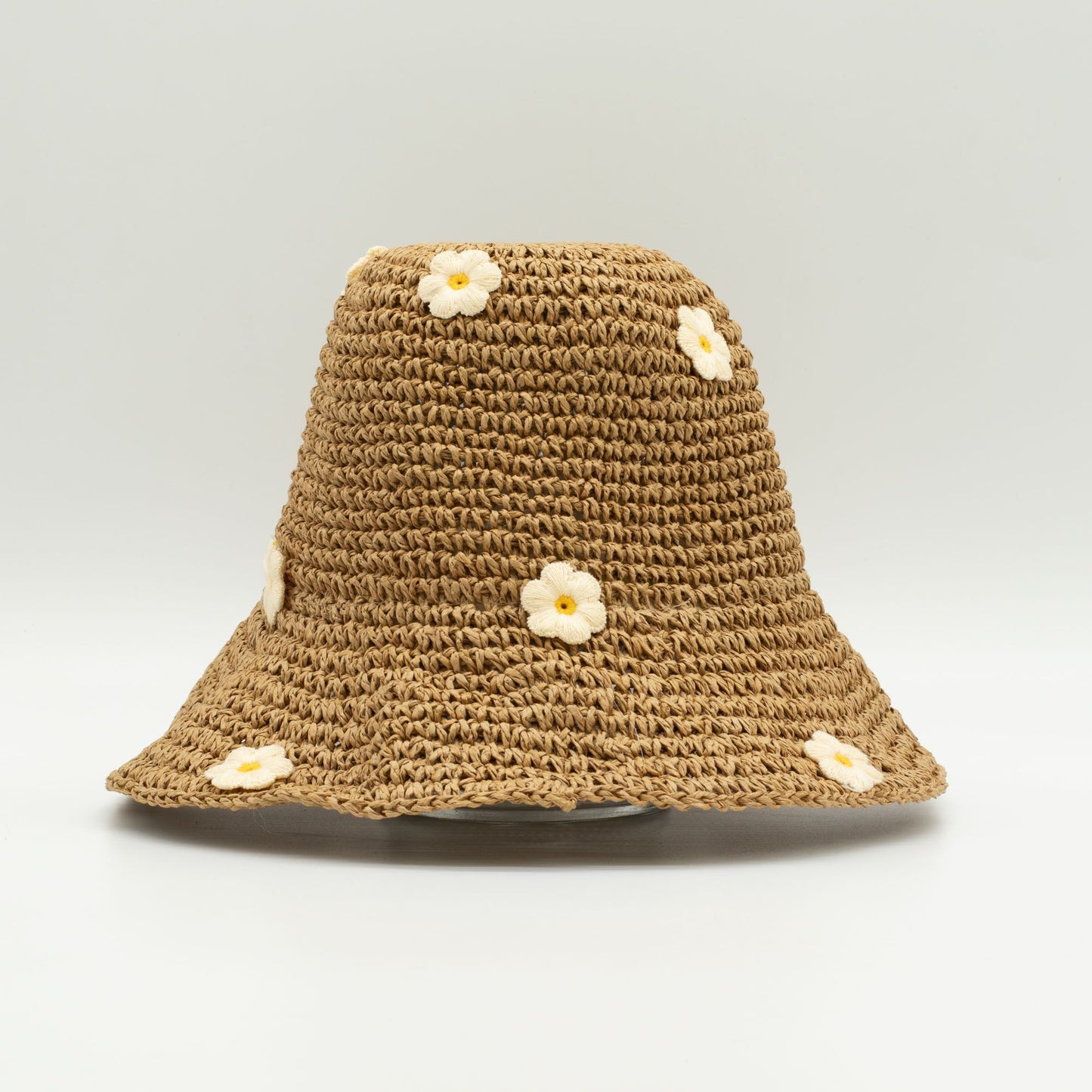 Nomad Sari Floppy Straw Sun Hat - Beige & Blue Flowers