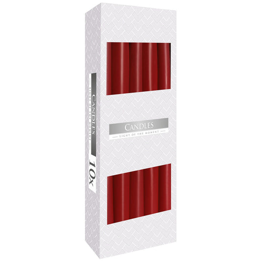 Burgundy taper candle 24.5cm paraffin wax ritual candle with approx 7 hour burn time